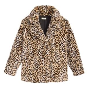On 34th Women's Woven Leopard-Print Faux-Fur Coat Size: S